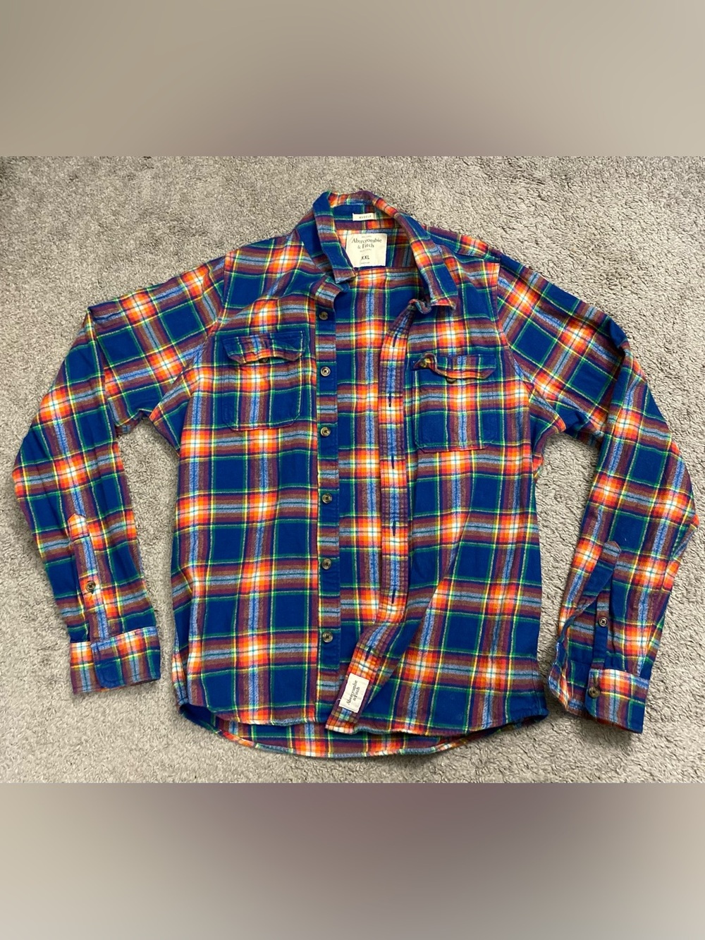 Abercrombie & Fitch Men’s Multicolor Plaid Button-Down Shirt